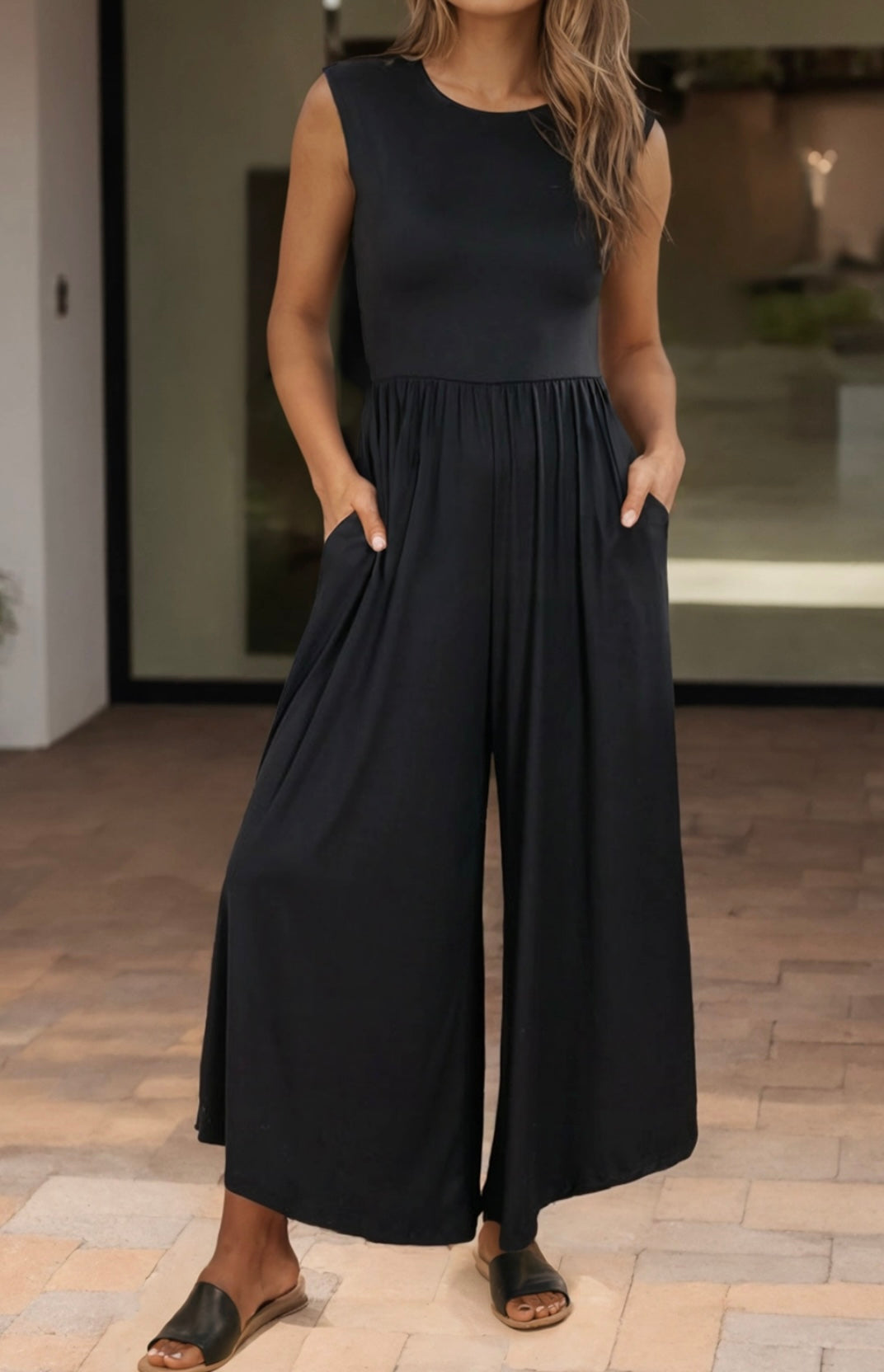 Open Back Wide Leg Jumpsuit